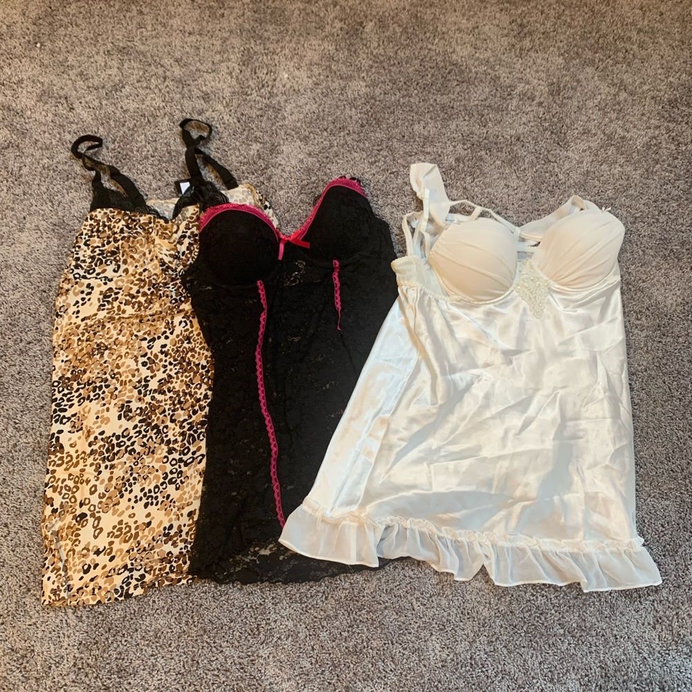 Set of 3 babydoll lingerie
